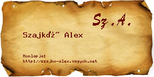 Szajkó Alex névjegykártya