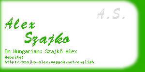 alex szajko business card